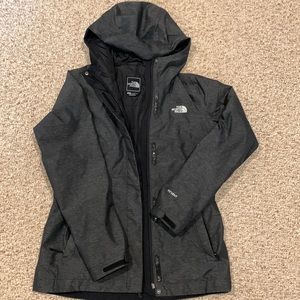 North Face black rain jacket
